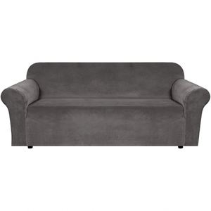 Luxury Velvet Stretchable <b>Sofa</b> <b>Cover</b> Living Room <b>Sofa</b> <b>Cover</b> 2 Seater Love Seat Size Grey <b>Sofa</b> <b>Cover</b> - Product Image 1