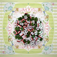 Tuiles de Mahjong américaines en acrylique de qualité supérieure à motif animalier, tuiles de Mahjong personnalisées à motif animalier et tapis de Mahjong en tissu