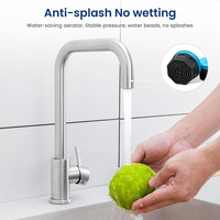 Robinet de cuisine à levier unique, mitigeur à double valve, robinet d'évier de cuisine chaud et froid, aérateur amovible 360 °   Bec pivotant