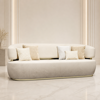 YUANCHANG Luxuriöses Gebogenes Modernes Ecksofa-Set Stoffpolsterung Edelstahl-Beine Modulares Schlafsofa für Villa-Wohnzimmer