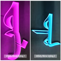 Enseigne d'entreprise 3D personnalisée Led Logo Infinite Mirror Letters Metal Signage Abyss Mirror Publicité pour la maison, le bureau et les magasins Feuille d'aluminium