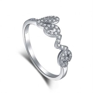 Dylam Fashion 925 Sterling Silver <b>Ring</b> Crystal Love Letter <b>Finger</b> <b>Ring</b> for Women Silver Jewelry Gift - Product Image 1