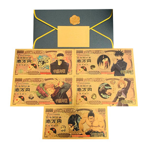 5 Stile Jujutsu Satoru Gojo Geto Yuji Goldblatt-Galvanisierung Sammelbare Anime-Papierkunst Souvenir-Münzen Banknoten Lesezeichen - Product Image 1