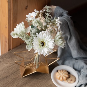 Bouquet de fleurs artificielles Bai Niao blanc et vert CF01105 pour mariage et décoration intérieure - Product Image 1