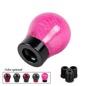 RASTP Carbon Fiber <b>Shift</b> <b>Knob</b> SFN065 Ergonomic Round Gear Lever for Car Modification Parts - Product Image 1