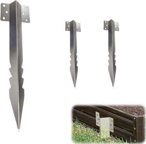Soportes <span class=keywords><strong>para</strong></span> vigas de ferrocarril, clavijas de fijación, acero al carbono inoxidable, ecológicos, 2 mm de grosor, <span class=keywords><strong>para</strong></span> caminos exteriores, jardín, soporte <span class=keywords><strong>para</strong></span> cama elevada - Product Image 2
