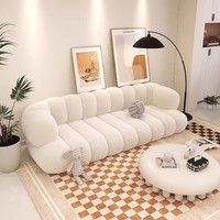 Sofá Seccional en Forma de L con Estructura de Pino, Moderno, Antiarañazos para Gatos, de Cuero Estilo Crema, para Apartamentos Pequeños, Sala de Estar, Almacén, Parque