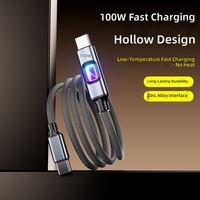 Câble de données Type-C pour chargeur de voiture, lumineux et coloré, ultra-rapide, avec indicateur lumineux et conception tressée