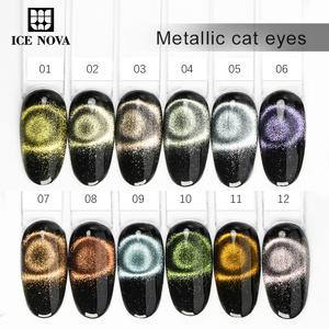 ICE NOVA Metallic Cat Eye Gel Polish El más nuevo 9D 5D 12 colores Hema/Tpo/Hpma Free Soft UV/LED Gel Diamond Flash Effect con etiqueta - Product Image 1