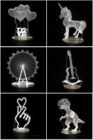 Acrylique néon personnalisé support de tableau lumière intérieur bord Lit Base gravure laser Led présentoirs signe