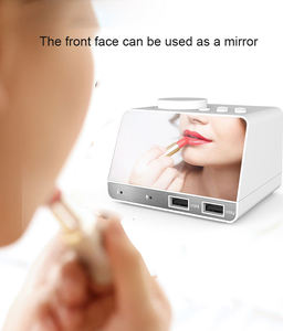 Custom K11 Mirror Display Digital <b>Alarm</b> <b>Clock</b> FM <b>Radio</b> USB Charging Ports Snooze Function Hotel Bedroom Office Desk <b>Bedside</b> - Product Image 2