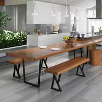 Pieds de table à manger industriels modernes en fer massif de type M, noir mat, vis géométriques, projets de meubles faits main DIY, robustes HFX