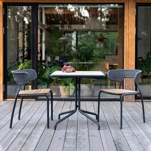 Ensemble table et chaises de jardin 8 places, métal, minimaliste, résistant aux intempéries, pour cour, villa, balcon - Product Image 4