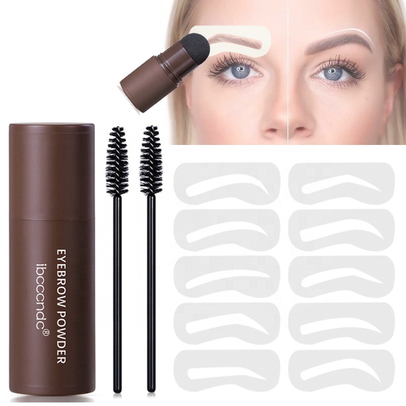 Оптовая продажа, набор трафаретов для бровей, водонепроницаемый, идеальный, светлый, темно-коричневый цвет, частная этикетка, один шаг, набор для формирования бровей