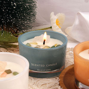 Bougie parfumée en cire de soja de luxe avec logo personnalisé du fabricant, cristaux, Noël, Thanksgiving, non toxique, <span class=keywords><strong>verre</strong></span> moderne - Product Image 1