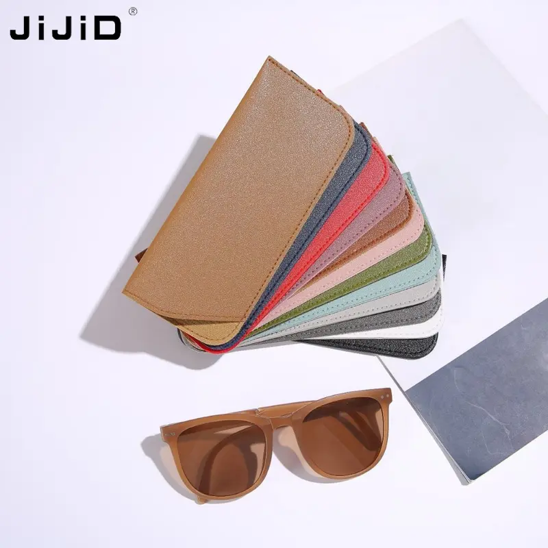 JIJID Luxury Glasses Case Leather Bags Women Vegan Leather Bag Sunglasses Bag