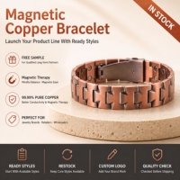 Joyería Magnética de Cobre Puro, Brazalete de Cadena con Imanes Visibles para Marcas de Joyería Personalizada al por Mayor