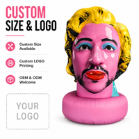 Estatua Inflable Gigante de Cabeza Humana, Decoración Pop Art Retro Glamour para Ferias Comerciales, Exposiciones, Inauguraciones y Festivales