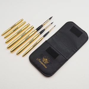 Pinceaux de peinture artistique de haute qualité avec logo personnalisé, pinceaux dorés de voyage pour aquarelle, pour peinture acrylique et aquarelle - Product Image 3