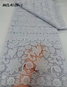 Tissu de <span class=keywords><strong>dentelle</strong></span> nigériane soluble dans l'eau en guipure de chiffon exclusif 2026 avec pierres - Product Image 2
