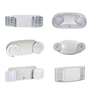 أعلى المبيعات JLEU5RC مصباح LED مزدوج الرأس مسجل UL مصابيح LED قابلة لإعادة الشحن تثبت على الحائط مصابيح طوارئ