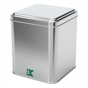 Kontensan L534 Square <b>Tin</b> Can 2 Lt Lokum <b>Chocolate</b> Dragee Box 120 X 120 X 137 mm Slip Lid - Product Image 2