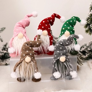 White Bearded Faceless Christmas Plush Figurine <b>Toy</b> Ornament Nordic Forestman <b>Knitted</b> Hat Dwarf Doll Eco-Friendly Christmas - Product Image 2