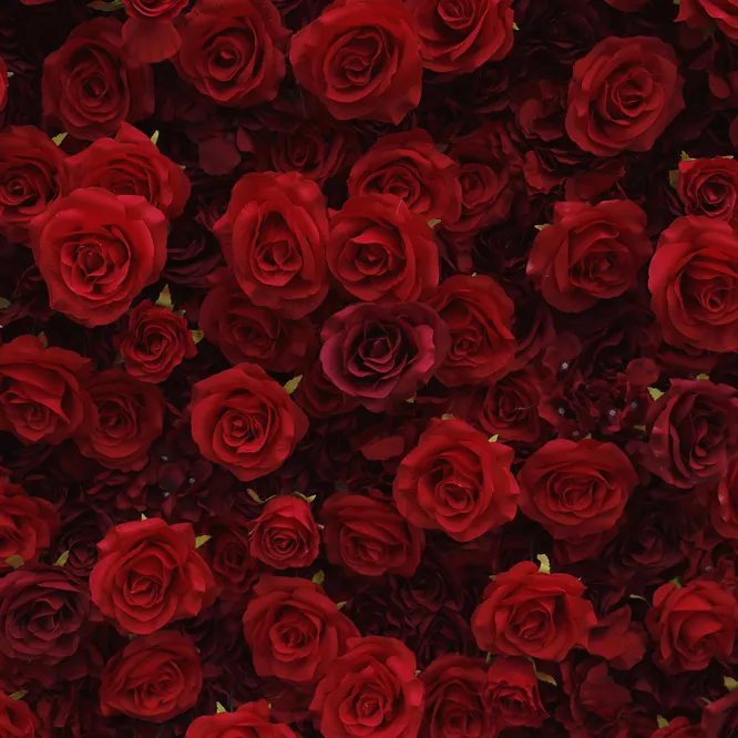 RSH décoration de fond de mariage, panneau de fleurs de rose artificielles en soie, mur de fleurs de rose rouge 5d
