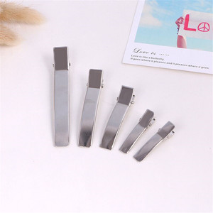 Double Prong DIY Silver Flat Metal Alligator Hair <strong>Clips</strong> for <strong>Bows</strong> Hairpins Hair Accessories - Product Image 2