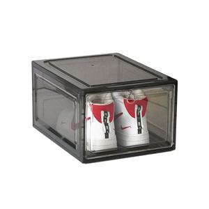 Boîte de rangement pour chaussures en plastique transparent, rectangulaire, 34,6x27x19,5 cm, empilable avec couvercle, pour organiser les chaussures - Product Image 2