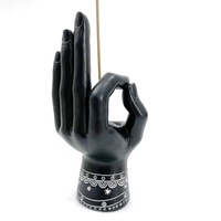 Nouveau design personnalisable en résine artistique gothique, porte-bougie et brûleur d'encens pour la palmistry, la sorcellerie et la protection contre le mauvais œil