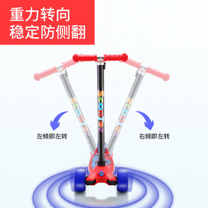 Childrens <b>Scooter</b> Tricycle Adjustable Height With Flashing Wheels For <b>Toddlers</b> 1-3 Years Old - Product Image 1