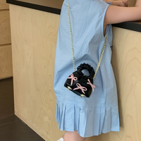 Sac à main plissé nuage papillon pour filles, sac bandoulière moderne en cuir PU avec chaîne, joli sac à l'épaule pour enfants