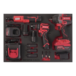 Kit combiné d'outils électriques sans fil 17 pièces, clé à chocs sans balais 850 N.m, perceuse 60 N.m, clé à cliquet 40 N.m, 21 V avec chargeur - Product Image 1