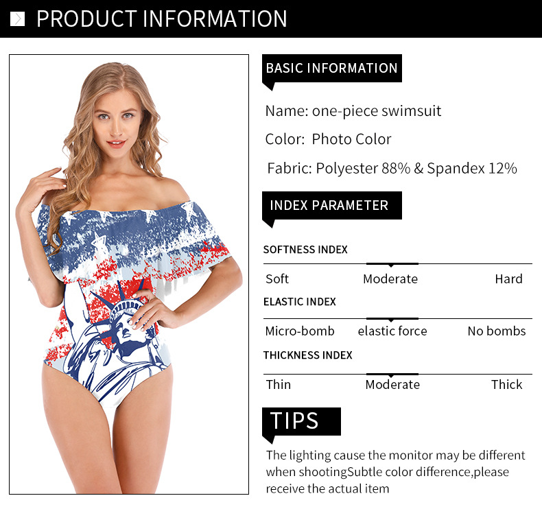 2021 Women Ruffled Single Collar Swimwear Girls One Piece Beachwear S-XL Y04007