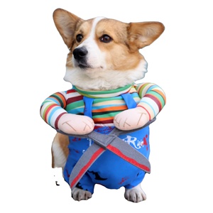 Divertente Costume <span class=keywords><strong>di</strong></span> Halloween Scissorhands per Cani e Gatti, Abbigliamento Spaventoso per Feste a Tema per Razze Piccole e Medie Blu - Product Image 1