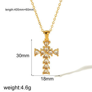 Diseñador exagerado Cruz religiosa cristiana impermeable deslustre libre Pvd joyería de acero inoxidable colgante collares para mujeres - Product Image 6