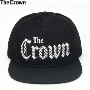 Custom Logo 5 Panel Full Mesh <b>Flat</b> Brim trucker Cap Wholesale Bulk Gothic Embroidery <b>Hat</b> Manufacturer - Product Image 1