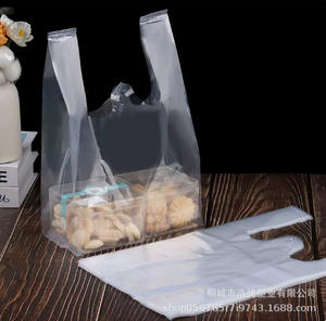 Sac de courses en plastique à prix d'usine, personnalisable avec logo, sac gilet pour emballage alimentaire, idéal pour la livraison de repas en restaurant - Product Image 3