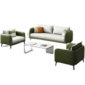 Canapé 1 2 3 places 1 + 1 + 3 Ensemble de canapé moderne en cuir PU d'attente pour le salon et le bureau Canapé d'îlot Design moderne pour <span class=keywords><strong>meett</strong></span> - Product Image 1