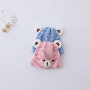 <span class=keywords><strong>Bonnet</strong></span> <span class=keywords><strong>tricot</strong></span>é pour bébé, nouveau Design, chaud, doux, décontracté, mignon, ours de dessin animé, automne, hiver, 2022 - Product Image 4