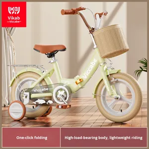 <span class=keywords><strong>Bicicletta</strong></span> <span class=keywords><strong>per</strong></span> <span class=keywords><strong>Bambini</strong></span> e Bambine 3-10 <span class=keywords><strong>Anni</strong></span> Pieghevole con Telaio in Acciaio ad Alto Tenore di Carbonio, Rotelle di Supporto e Cestino 12 14 16 18 Pollici - Product Image 4
