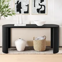 Mesa consola reversible negra de 60 pulgadas (2 métodos de instalación)
