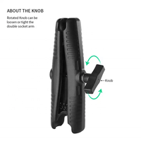 Support universel pour téléphone à double prise avec adaptateurs à bille de 1.5 pouces Compatible avec RAM, Arkon, iBolt