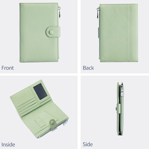 Porta Pasaportes <span class=keywords><strong>de</strong></span> Cuero Genuino con Logotipo Personalizado, Porta Pasaportes RFID para Mujer, Bolsa para Boletos y Tarjetas - Product Image 2