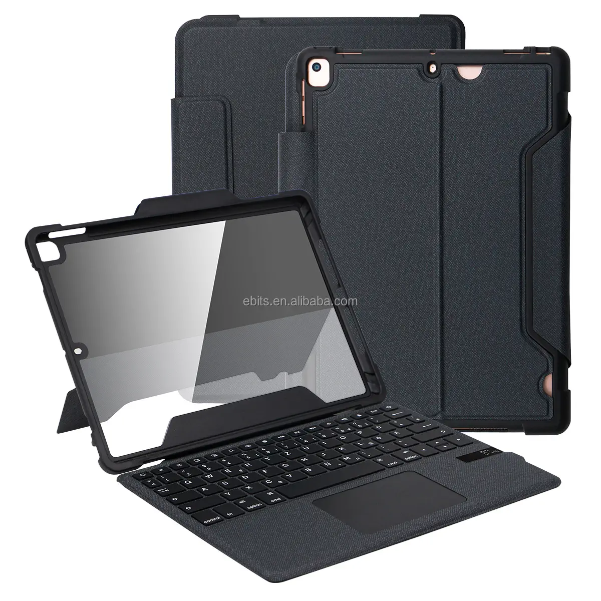 Teclado Bluetooth Folio para iPad con panel táctil y ranura para bolígrafo universal Teclado mágico inalámbrico funda para iPad