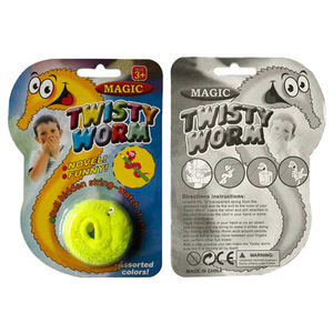 Direkter Großhandel Verkauf Günstige Magic Worm Werbe spielzeug Plüsch Fuzzy String Wiggle Twist Stoff Würmer mit russischer Blister karte - Product Image 4