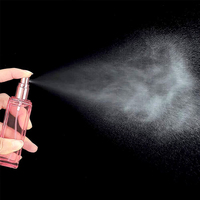 Atomiseur à fine brume rose de 1 oz, flacons de parfum carrés en verre vides de 4 ml, 9 ml, 20 ml avec tête de pulvérisation dorée rose
