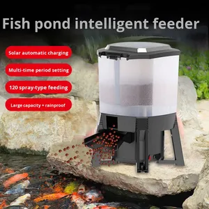 SUNSUN Distributeur automatique de nourriture pour poissons et carpes koï en plastique solaire, alimentation programmée intelligente, intérieur/extérieur, 110-240V, grande surface - Product Image 2