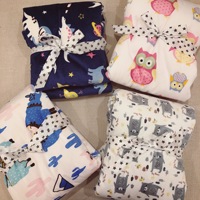 Couverture de réception pour bébé personnalisée, petite, imprimée, en polaire polaire 100% polyester, jetable, portable, douce, motif jouet en peluche